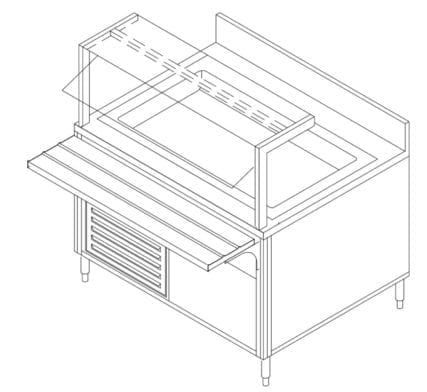 Essence Modular Cold Food Counter: Wall Unit - Multiteria